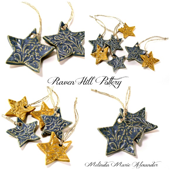 star ornaments melinda marie alexander ravenhillpottery.etsy.com with textjpg